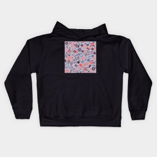 summer meadow | coral and violet Kids Hoodie